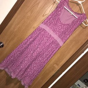 Athleta 1X Dress Layered Hem Soft Tie Back EUC